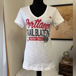 Adidas Portland Trailblazers Heathered white tee size medium